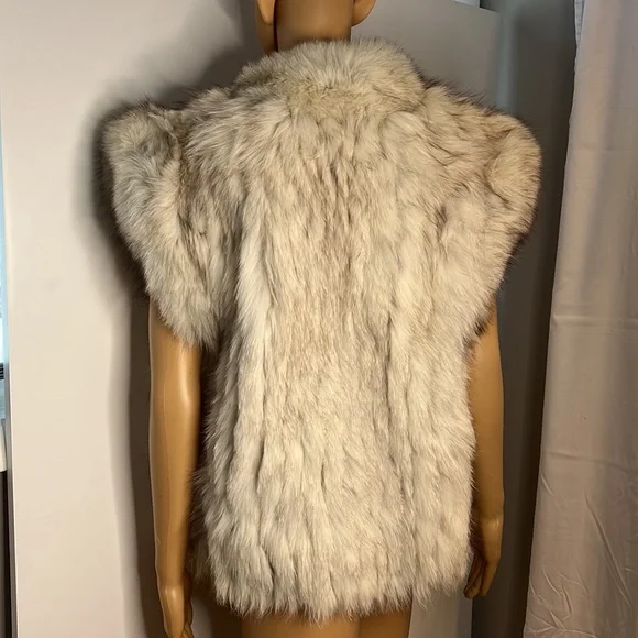 Vintage Gray Real Fox Fur Vest - Picture 5 of 10